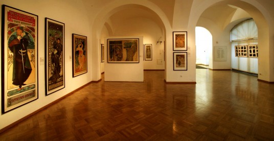 Mucha Museum, Prague Interior view of the Mucha Museum with advertising posters