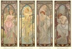 4 vertical panels of female figures (see individual works)