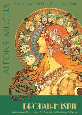 Poster for Mucha exhibition at the Brohan Museum in Berlin