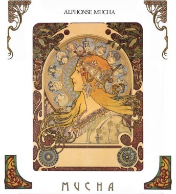 Alphonse Mucha: His Life and Art catalogue Front cover based on Mucha's 'Zodiac'