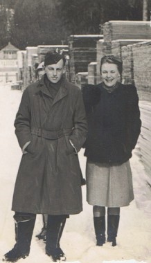 Jiří and Geraldine Jiří (in military uniform) and Geraldine stand side by side in the snow