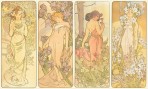 4 vertical panels of female figures (see individual works)