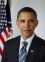 Barack Obama Head and shoulders portrait of Barack Obama with an American flag behind
