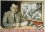 Klement Gottwald poster An illustration of the Czech prime minister sitting at a desk with a picture of a factory behind